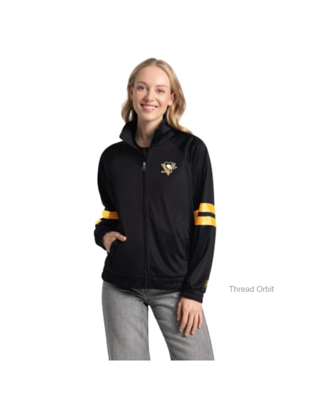 Pro Player NHL Pittsburgh Penguins Womens Track Jacket Full Zip Sequin